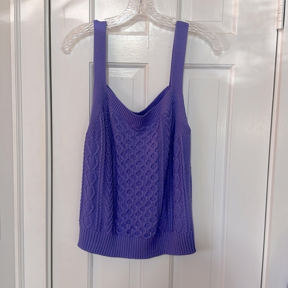 Lilly Pulitzer purple tank cable knit sweater size L